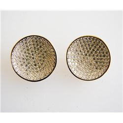 Creation Diamomd Stud Earrings 2.00Ct 18k Y/g Overlay