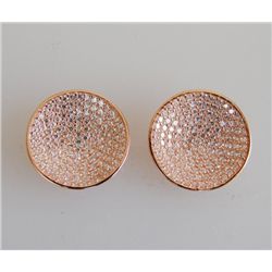Creation Diamomd Stud Earrings 2.00Ct 18k R/g Overlay