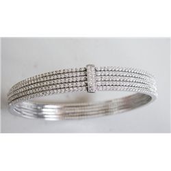 Creation Diamond Bangle Eternity 4.24Ct 18k W/g Overlay