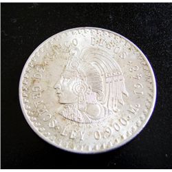 Mexico 1948- 5 Pesos Silver Cuauhtemoc UNC