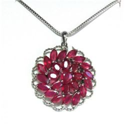 Natural Gems Ruby Pendant 18k W/g Overlay