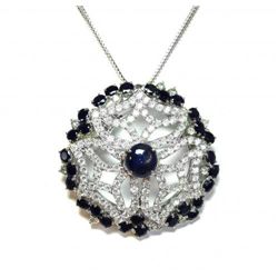 Natural Blue Sapphire13.24CT/ Creation Dia: 15.CT 18k W