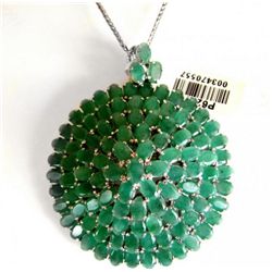Natural Gem: Emerald Pendant 70.Carat 18k W/g Over