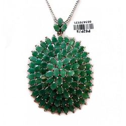 Natural Gem: Emerald Pendant 31.Carat 18k W/g Overlay