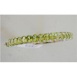 Peridot Bracelet 21.12 Ct 18k W/g Overlay 925 Silver
