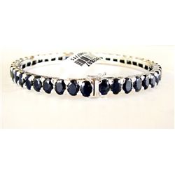 Sapphire Bangle 45.12 18k W/g Overlay 925 Silver