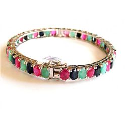Natural Gems Multicolor Bangle 43.00Carat 18k W/g Over