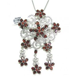 Natural Garnet Pendant 44.80Ct 18k Antique Gold Overlay