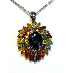 Natural Gems MulticolorPendant 4.25 Carat 18k W/g Over