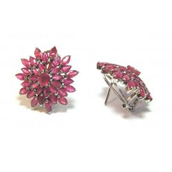 Natural Gems Ruby Earrings 7.82 Carat 18k W/g Overlay