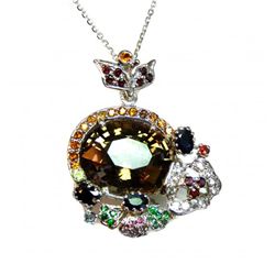 Natural Gems Multicolor Pendant 23.35 Carat 18k W/g Ove