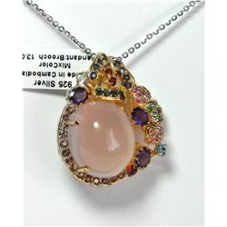 Natural Gems Multicolor Pendant 26.35 Carat 18k W/g Ove