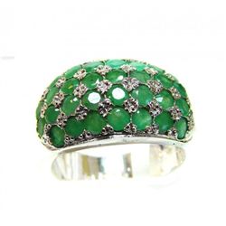 Natural Emerald Pendant1.60Ct 18k W/g Overlay 925 Silve