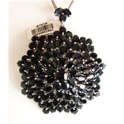 Natural Sapphire Pendant 74.02Ct 18k W/g Overlay