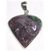 STERLING SILVER .925 *RUBY ZOISITE* BEAUTIFUL LARGE HEART PENDANT TOTAL WEIGHT IS 12.89 GRAMS!!