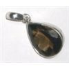 STERLING SILVER .925 *SMOKY TOPAZ* BEAUTIFUL LARGE TEAR DROP SHAPE PENDANT TOTAL WEIGHT IS 3.98 GRAM