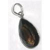 STERLING SILVER .925 *SMOKY TOPAZ* BEAUTIFUL LARGE TEAR DROP SHAPE PENDANT TOTAL WEIGHT IS 5.07 GRAM