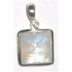 STERLING SILVER .925 RARE *MOONSTONE* BEAUTIFUL SQAURE SHAPE PENDANT TOTAL WEIGHT IS 5.01 GRAMS!!