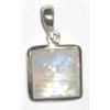 STERLING SILVER .925 RARE *MOONSTONE* BEAUTIFUL SQAURE SHAPE PENDANT TOTAL WEIGHT IS 5.01 GRAMS!!