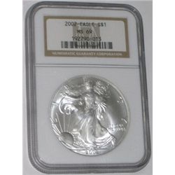 2002 CERTIFIED 1oz SILVER EAGLE *CERTIFIED BY NGC MS-69*!! SILVER EAGLE CAME OUT OF SAFE!!