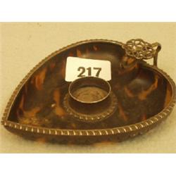 Silver hallmarked and tortoiseshell heart shaped dish £100 - 200...