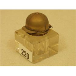 Small glass inkwell with jockey cap lid £20 - 30...