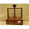 Image 1 : Antique mahogany bobbin holder with pin cushion top £100 - 200...