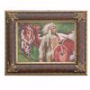Image 1 : "CHIEF WITH HORSE" - ORIGINAL OIL ON CANVAS