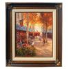 Image 1 : "STREET CAFE DINING" - ORIGINAL OIL ON CANVAS