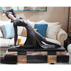 CHIPARUS - "EXOTIC DANCER" -BRONZE AND IVORY SCULPTURE
