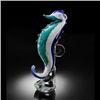 Image 1 : BLUE ART GLASS SEAHORSE