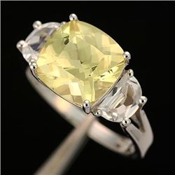 Lemon Citrine & 10K White Gold Ring