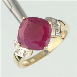 3.0 CTW. RUBY & DIAMOND RING - 10KY GOLD