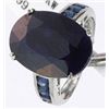 Image 1 : 15 CTW. SAPPHIRE RING - OVAL CUT -10 KW GOLD