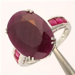 6.0 CT. RUBY RING - OVAL CUT - 10KW GOLD