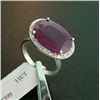 Image 1 : 11 ctw. Genuine Ruby and Diamond Ring in Sterling Silver
