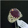 Image 1 : Large 8.5 ct. Genuine Ruby and Diamond Ring in Sterling Silver