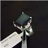 Image 1 : Large 9.5 ct. Genuine Sapphire and Diamond Ring in Sterling Silver