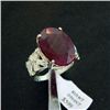 Image 1 : Large 9.8 ct. Genuine Ruby and Diamond Ring in Sterling Silver