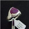 Image 1 : Large 5 ct. Genuine Ruby and Diamond Ring in Sterling Silver