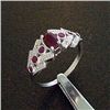 Image 1 : Genuine Ruby and Diamond Sterling Silver Ring