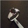 Image 1 : Genuine Garnet and Diamond Sterling Silver Ring