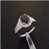 Image 1 : Genuine Garnet and Diamond Sterling Silver Ring