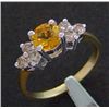 Image 1 : 1.50 CTW GENUINE DIAMOND & CITRINE RING IN 10KY GOLD