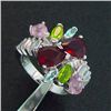 Image 1 : Sterling Silver Multi-Gemstone Ring