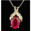 Image 1 : CREATED RUBY PENDANT 10KY