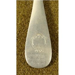 GERMAN MILITARY TEASPOON 1935 IMPERIAL GERMAN EAGLE