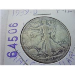 1939-D WALKING LIBERTY HALF DOLLAR F-12