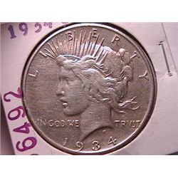 1934-S Peace Dollar VF30