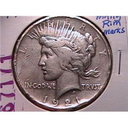 1921 Peace Dollar F12 KEY DATE